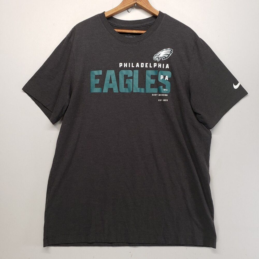 Nike Philadelphia Eagles T Shirt XL Charcoal Gray Short Sleeve Graphic Tee